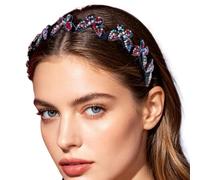 Rhinestone Headband | Butterfly Design | Wavy Hair Comb Headband