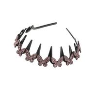 Rhinestone Headbands for Women - Wavy Non-Slip Butterfly Fine Comb Teeth
