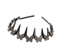 Rhinestone Headbands Wavy Non-Slip - Butterfly Fine Comb Teeth Shiny for