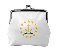 Rhode Island Staatsflagge bedruckte Mikrofaser PU Leder Geldbörse Kiss Lock Mini Tasche für Lippenstift Schlüssel Change Organisation