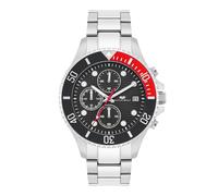 Rhodenwald & Söhne Herren Uhr analog Quarzwerk Chronograph mit Edelstahl Armband Silber 10010503