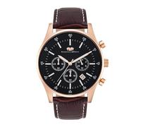 Goodwill Herrenuhr Chronograph Lederband IPRG/BRO