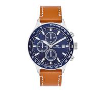 Rhodenwald & Söhne Herren Uhr analog Chronograph mit Echtleder Armband 10010403 Karthago II braun Silber