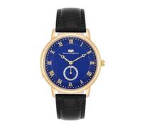 Rhodenwald & Söhne Herren Uhr analog Japan Quarzwerk mit Echtleder schwarz Armband 10010351