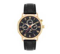 Rhodenwald & Söhne Herren Uhr analog Quarz Multifunktion(en) mit Echtleder Armband schwarz 10010442