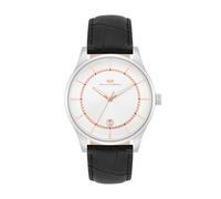 Rhodenwald & Söhne Herren Uhr analog Quarzwerk mit Echtleder Armband schwarz 10010463