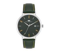 Rhodenwald & Söhne Herren Uhr analog Quarz mit Echtleder Armband dunkelgrün 10010425