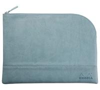 Rhodia 116735C - Rhodiarama Reißverschlusstäschchen aus italienischem Kunstleder, Großformat (21x28 cm), Wasserblau, 1 Stück