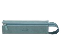 Rhodia 319034C - Schlampermäppchen Rhodiarama, rechteckig 23x5x5 cm, flache Öffnung, langer Reißverschluss, praktisch und elegant aus Kunstleder Aquablau, 1 Stück