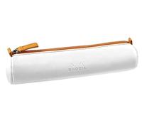 Rhodia Schlampermäppchen Rhodiarama rund 21,5×5,5 cm, Kunstleder, elfenbeinfarbenem Jersey, Weiß