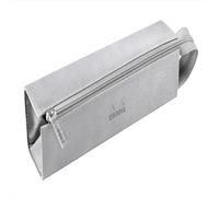 Rhodia 319011C - Schlampermäppchen Rhodiarama, rechteckig 23x5x5 cm, flache Öffnung, langer Reißverschluss, praktisch und elegant aus Kunstleder Silber, 1 Stück