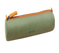 Rhodia Schlampermäppchen Rhodiarama 21,5xØ5cm Kunstleder, elfenbeinfarben gefüttert – Seladon (grün)