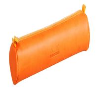 Rhodia rundes Schlampermäppchen 21,5xØ5 cm Kunstleder Reißverschluss Griffplatte Tangerine 318994C