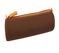 Rhodia Schlampermäppchen Rhodiarama rund 21,5x5,5 cm Kunstleder Bronze mit elfenbeinfarbenem Futter