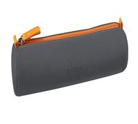 Rhodia Schlampermäppchen Rhodiarama 319046C rund 21,5x5,5 cm Kunstleder Jersey gefüttert Titanium