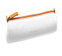 Rhodiarama rundes Schlampermäppchen aus italienischem Kunstleder, 5x21,5 cm - Weiß 319047C - weiß 319047C