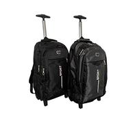 RHP Rucksack mit Trolleyfunktion - Rucksacktrolley zum ziehen mit Laptopfach für Schule, Uni, Reisen, Ausflüge oder Einkaufen Koffer Reisetasche Boardcase (Grau)