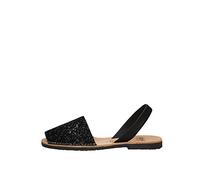 RIA Menorca 21224-S2 Glitter Negro Scarpa Donna Sandalo Glitter Pelle Nero