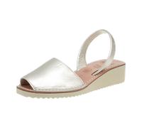 Ria Menorca 22950 Plataforma Berlin - Damen Sandaletten - Metalgrain-Pearl für Damen, silber, Größe 39 EU