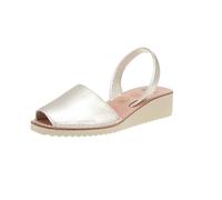 Ria Menorca 22950 Plataforma Berlin - Damen Sandaletten - Metalgrain-Pearl, Größe:37 EU