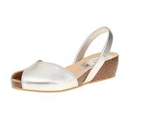 Ria Menorca 33216 - Damen Sandaletten - Metalgrain-Pearl, Größe:38 EU
