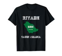 Riad Saudi-Arabien Vintage Saudi-Arabien Flagge Karte Design T-Shirt