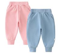 Rianjia Jogginghose Babyhosen Baumwolle Hose Gr.68/74/80 Jungen Solide Pumphose mit Tasche 86/92/98 Sweathose mädchen Freizeithose 104/110/116 Kinder Sweat-Hose 6 Monate - 5 Jahre