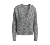 rib knit cardigan v-neck 1/1 sleeve Grau XS