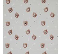 Ribstrick Jersey | Rippenjersey | Rip Jersey | schmale Rippen | mit Druck | für Bekleidung | Ökotex | 50x135 cm | Meterware (Süße Bären, beige)