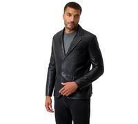 RICANO Diego Herren Lederjacke aus hochwertigem Lamm Nappa Leder - Klassischer Blazer-Stil mit Reverskragen und Pattentaschen (DE/NL/SE/PL, Alphanumerisch, L, Regular, Regular, Schwarz)
