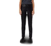 RICANO Donna 2 - Low Waist Damen Lederhose mit Reißverschluss Taschen vorne und hinten und Applikationen an Knie und Oberschenkel - Hochwertiges Ziegen Nappa Leder