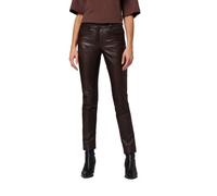 RICANO Dorin - Damen Lederhose/Lederjeans - 5-Pocket Stil (Slim Fit/Low Waist) - echtes (Premium) Lamm Leder (Braun, XL)