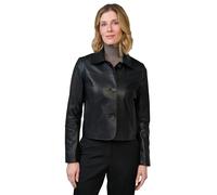 Bolerojacke RICANO "Lederjacke Jeena", Damen, Gr. L, schwarz, Obermaterial: 100% Lammnappaleder LANA. Futter: 100% Polyester PES., schmal cropped, Rundhals, Jacken, Handgefertigt aus echtem Leder (968