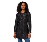 Kurzmantel RICANO "Mantel Lucie", Damen, Gr. XL, schwarz, Obermaterial: 100% Ziegenveloursleder GOVL. Futter: 100% Polyester PES., figurbetont, V-Ausschnitt, Mäntel Kurzmantel, Handgefertigt aus echte