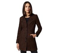 RICANO Lucy, Damen Ledermantel (Slim Fit) - echtes Lamm Leder - Einreiher (Braun Wildleder, XS)