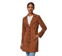 Kurzmantel RICANO "Mantel Lucie", Damen, Gr. L, braun (cognac (velour)), Obermaterial: 100% Ziegenveloursleder GOVL. Futter: 100% Polyester PES., figurbetont, V-Ausschnitt, Mäntel Kurzmantel, Handgefe