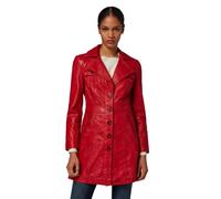 RICANO Lucy, Damen Ledermantel (Slim Fit) - echtes Lamm Leder - Einreiher (Rot, XS)
