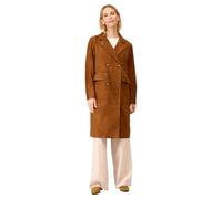 Ledermantel RICANO "Ledermantel Monique", Damen, Gr. M, braun (cognac (velour)), Obermaterial: 100% Lammnappaleder LANA. Futter: 100% Polyester PES., normal, V-Ausschnitt, Mäntel, Handgefertigt aus ec