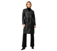 RICANO Monique Damen Ledermantel - aus Lamm Nappa Leder, Handgefertigte Eleganz mit modernem Akzent (DE/NL/SE/PL, Alphanumerisch, XXL, Regular, Regular, Schwarz)