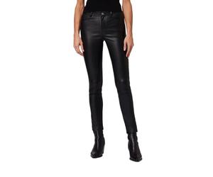 RICANO Pandora - Damen Stretch Lederhose (Slim Fit) aus echtem Lamm Leder (Premium) (DE/NL/SE/PL, Alphanumerisch, XL, Regular, Regular, Schwarz)