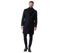 RICANO Raffaele Herren Wollmantel - Eleganter Wollmantel mit Reverskragen aus Kunstfell - Made in Turkey