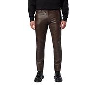 RICANO Slim Fit, Herren Lederhose/Lederjeans (Regular Waist), echtes Lamm Leder (as3, Numeric, Numeric_36, Regular, Regular, Braun)