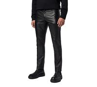 RICANO Slim Fit, Herren Lederhose/Lederjeans (Regular Waist), echtes Lamm Leder (as3, Numeric, Numeric_38, Regular, Regular, Schwarz)