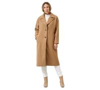 RICANO Tiziana - Damen Wollmantel mit Reverskragen, Knopfverschluss und 60% Wolle - Zeitlose Eleganz für Frühling & Herbst (DE/NL/SE/PL, Alphanumerisch, L, Regular, Regular, cognac)