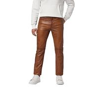 RICANO TRANT Pant Herren Lederhose, Lamm Nappa Echtleder (32, Cognac braun)
