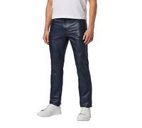 RICANO TRANT Pant Herren Lederhose, Lamm Nappa Echtleder (40, Blau)