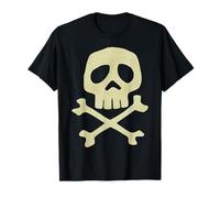 Ricardo's Art Misfit Harlock Skull im Danzig-Stil T-Shirt, Herren, Damen, Unisex Kinder, Cartoon, Schwarz, S, Kurzarm, U-Ausschnitt, Klassisch, Skull, Pullover, 1 Count