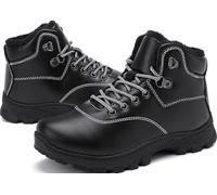 ricema Winterschuhe Herren Damen - Warm Gefüttert Winterstiefel Schneestiefel Leicht Rutschfest Outdoor Wanderschuhe, Trekking Stiefel für Schnee & Alltag, Schwarz 41 EU