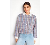 Rich & Royal BouclÉ Jacket With Rounded Neckline Cotton Blue Größe: XS | Cropped-Jacken Outlet | Damen | Blau