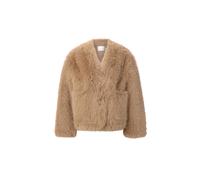 Rich & Royal - Boxy V-Neck Faux Fur Jacket caffee latte - Gr. - 36